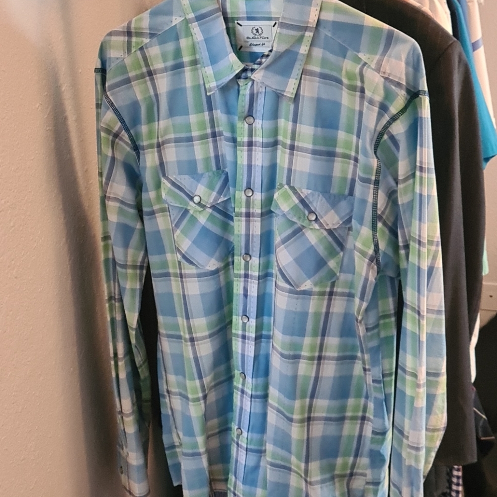 Bugatchi pearl snap xl shape fitted